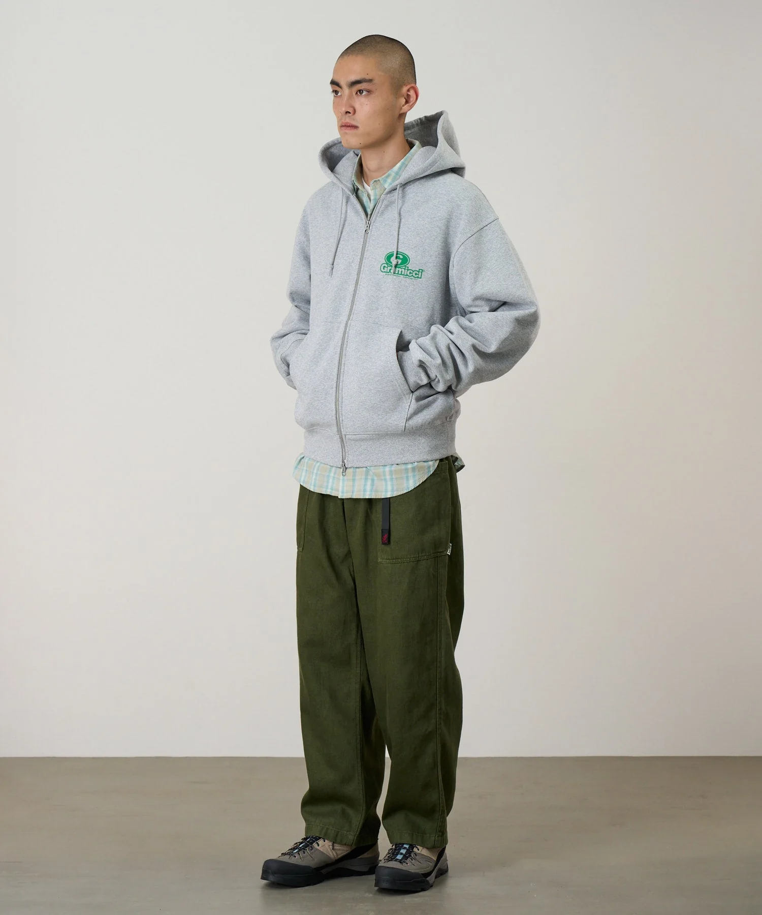 Gramicci 82 Zip Hooded Sweatshirt (Heather Grey) - Image 4