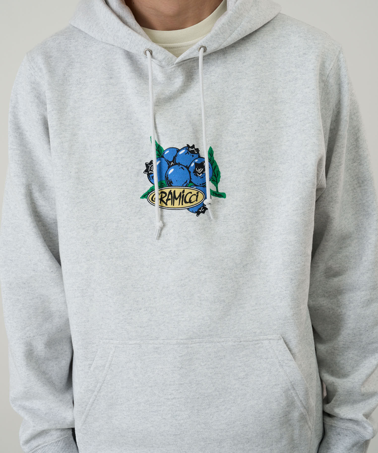 Gramicci Blueberry Hooded Sweatshirt (Heather Ash) - Image 3