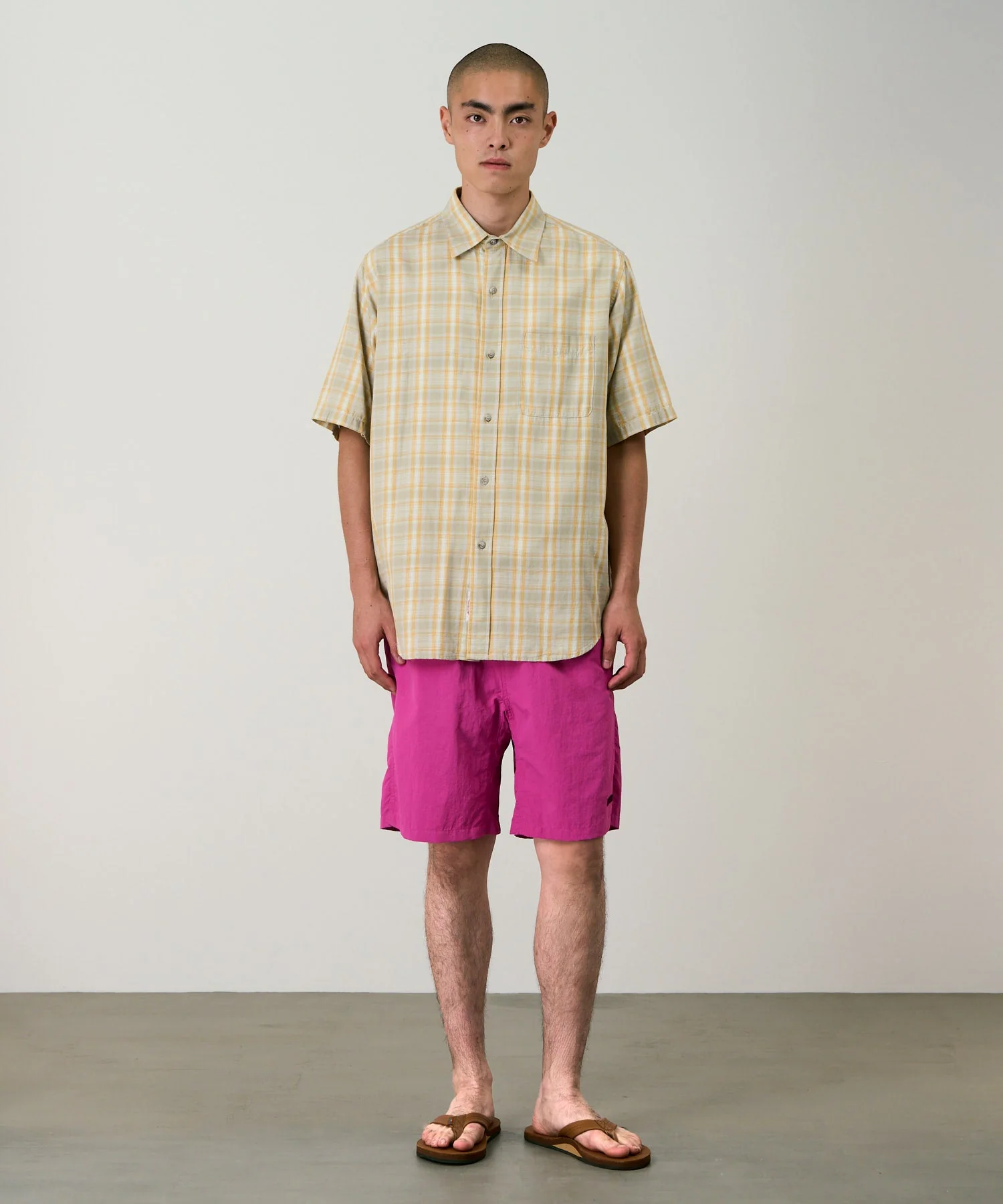 Gramicci Checkered Ombre Short Sleeve Shirt (Mustard) - Image 3