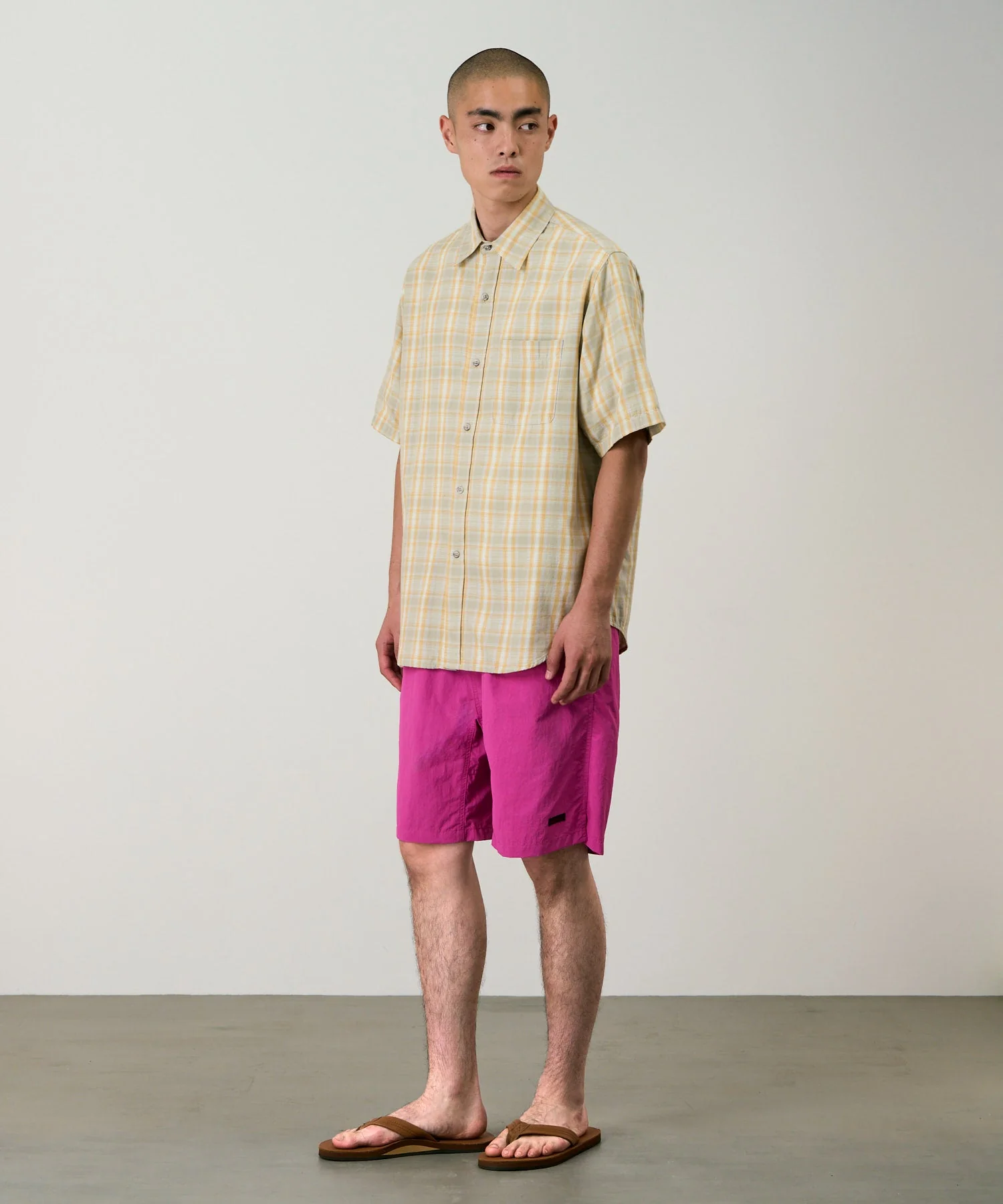 Gramicci Checkered Ombre Short Sleeve Shirt (Mustard) - Image 4