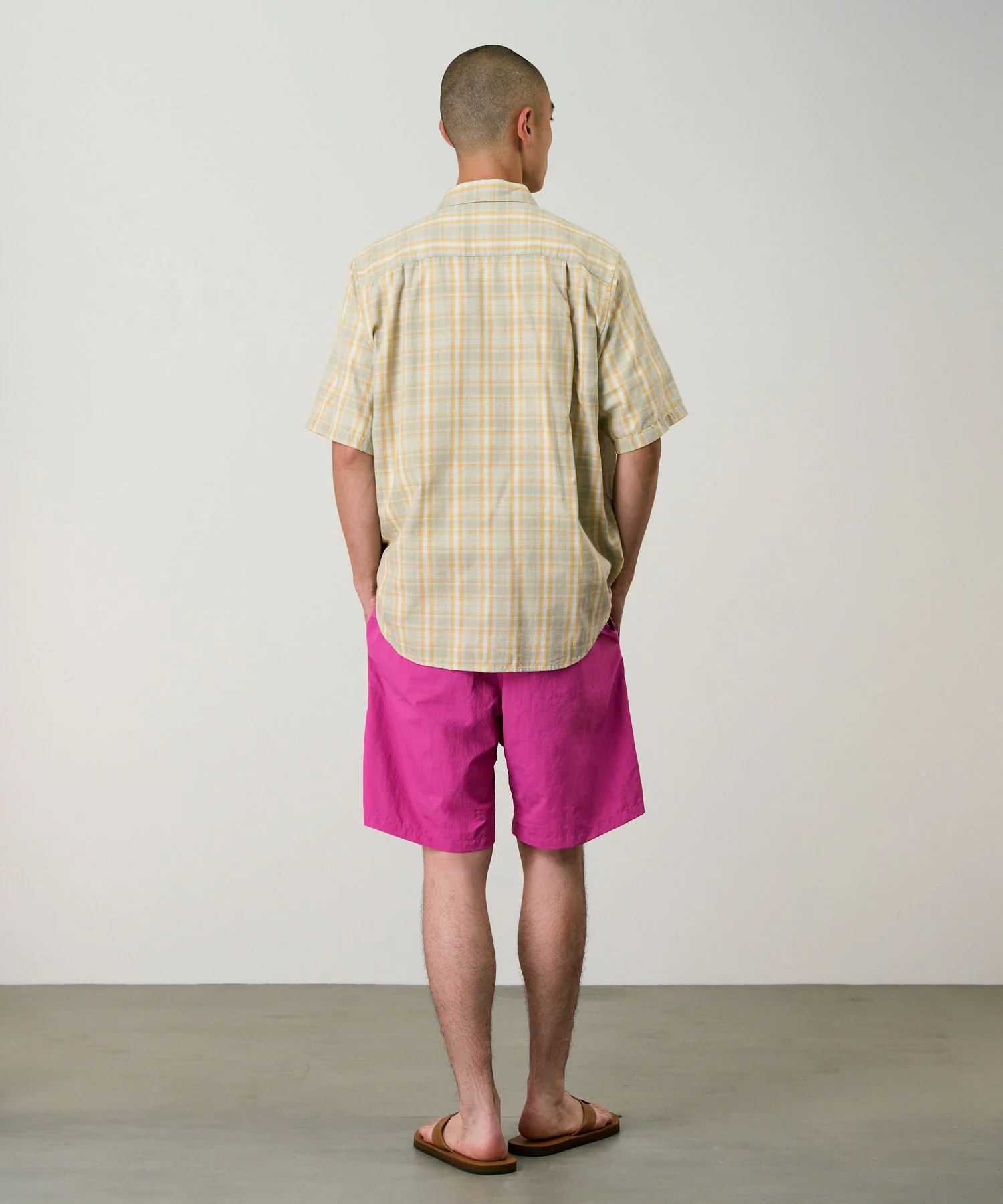 Gramicci Checkered Ombre Short Sleeve Shirt (Mustard) - Image 5