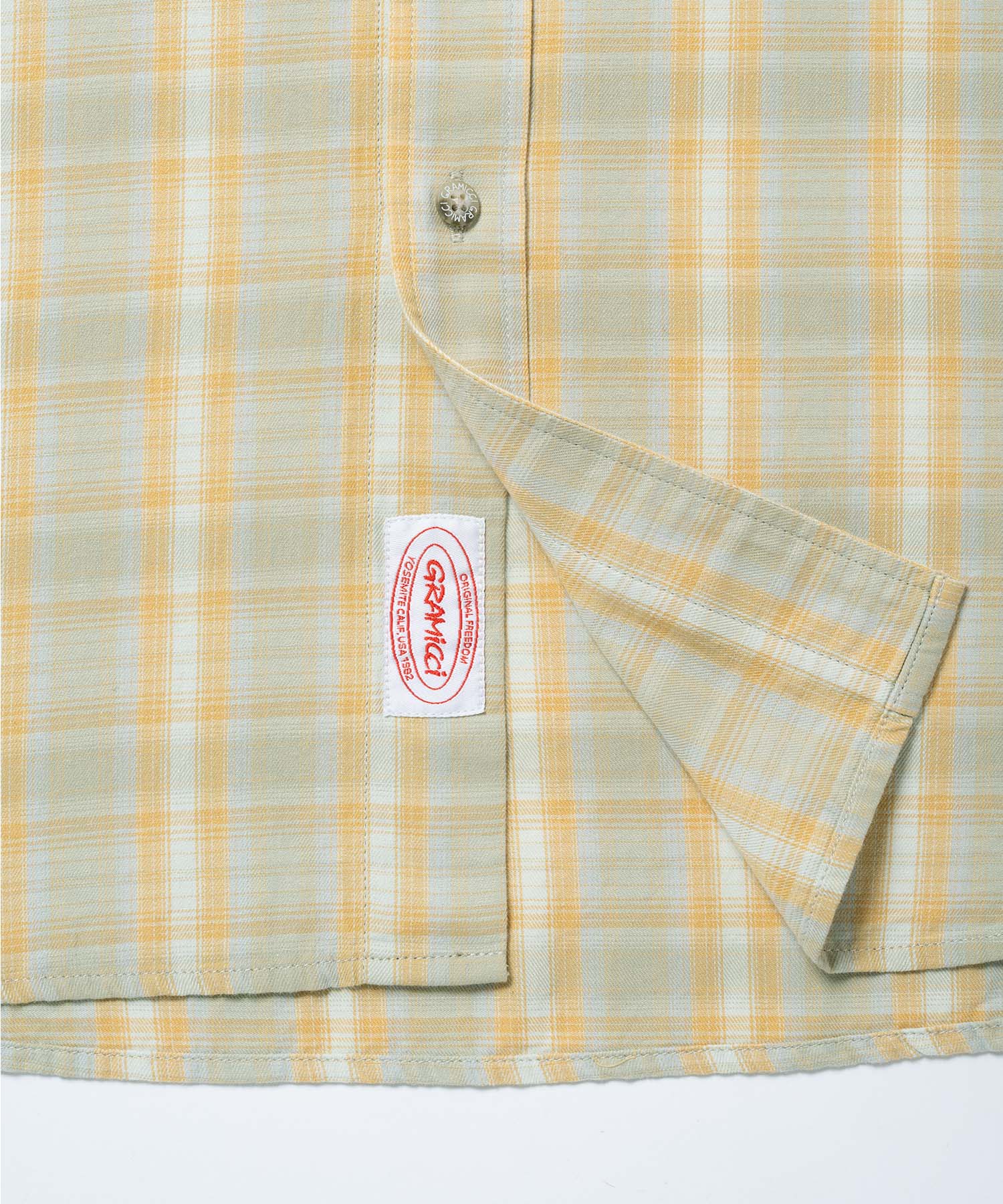 Gramicci Checkered Ombre Short Sleeve Shirt (Mustard) - Image 7