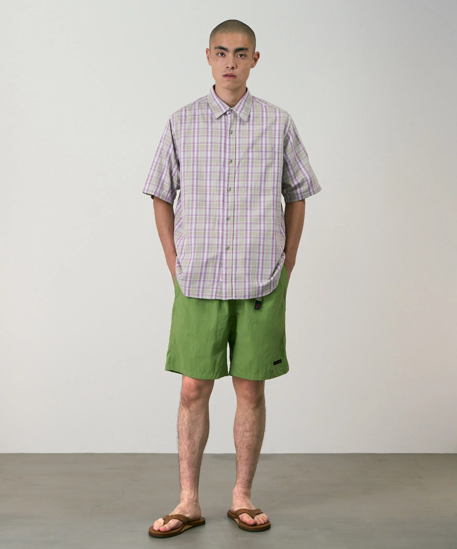 Gramicci Checkered Ombre Short Sleeve Shirt (Purple) - Image 2