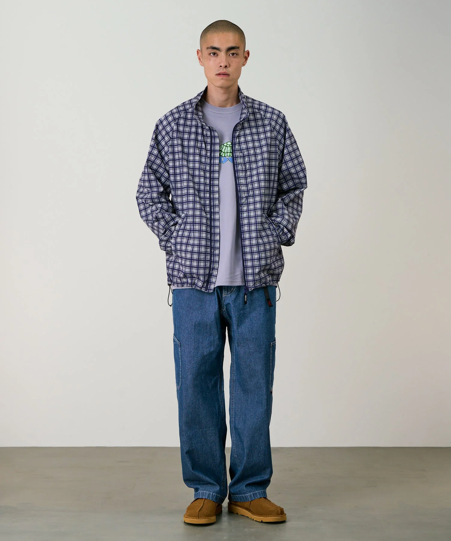 Gramicci Checkered Shell Jacket (Navy Check) - Image 3