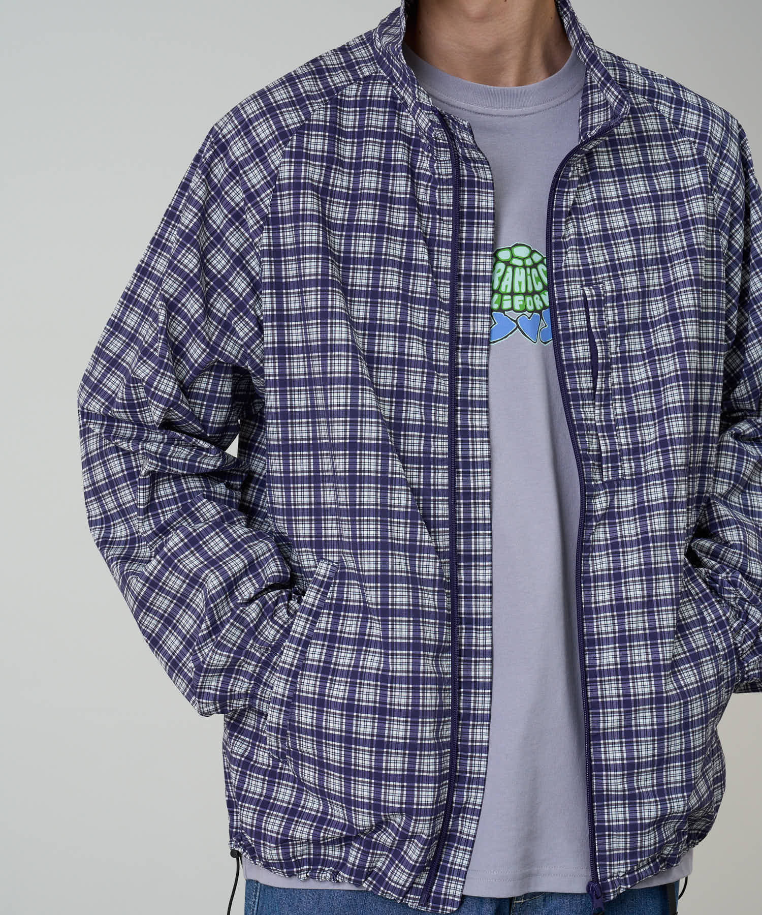 Gramicci Checkered Shell Jacket (Navy Check) - Image 6