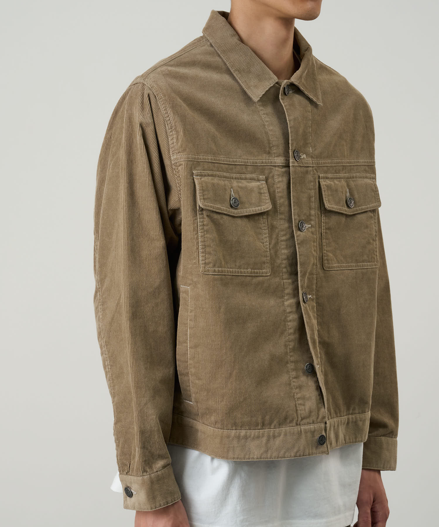 Gramicci Corduroy Trucker Jacket (Beige) - Image 3