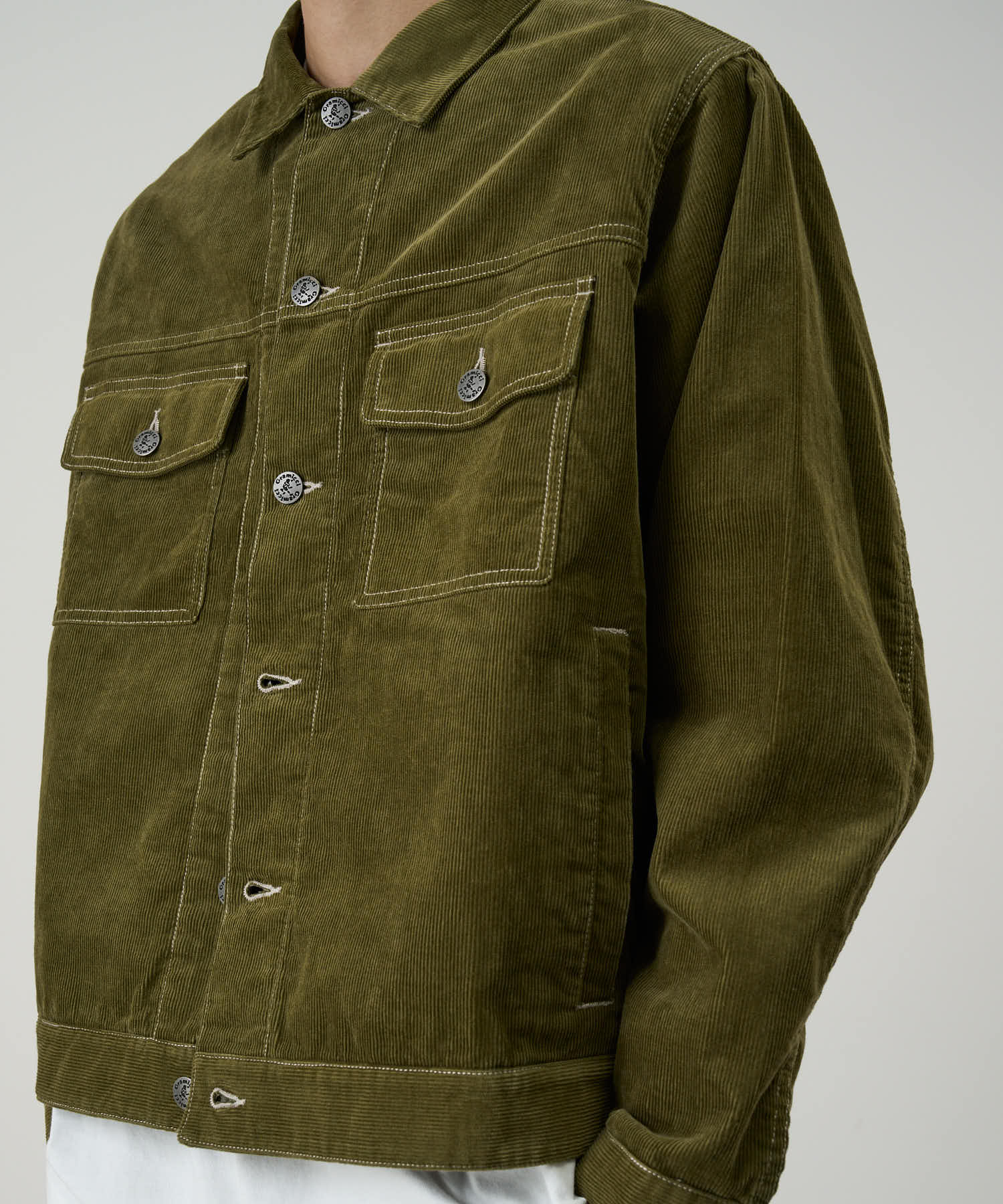 Gramicci Corduroy Trucker Jacket (Olive) - Image 6
