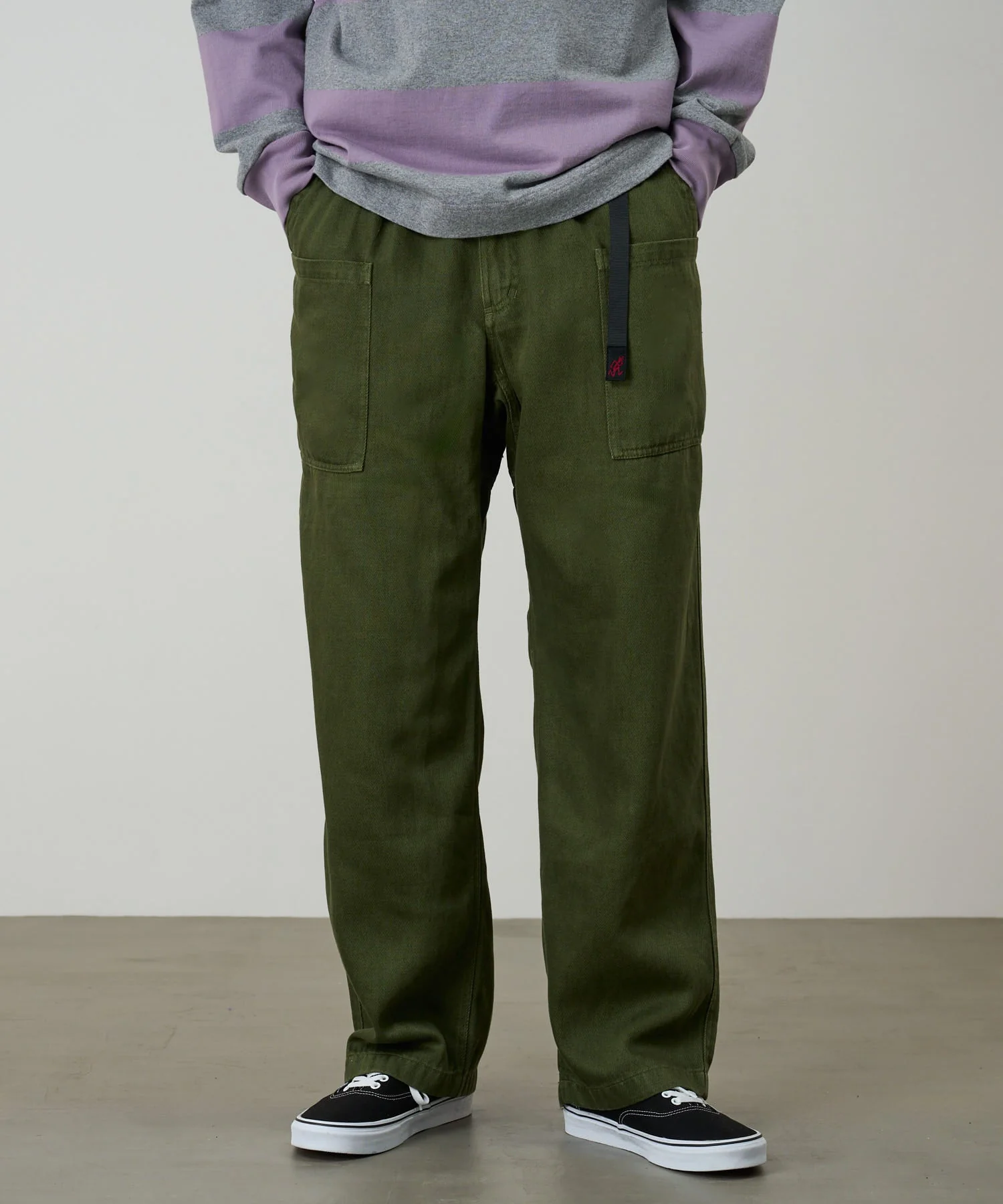 Gramicci Hemp Relaxed Pants (Olive) - Image 3