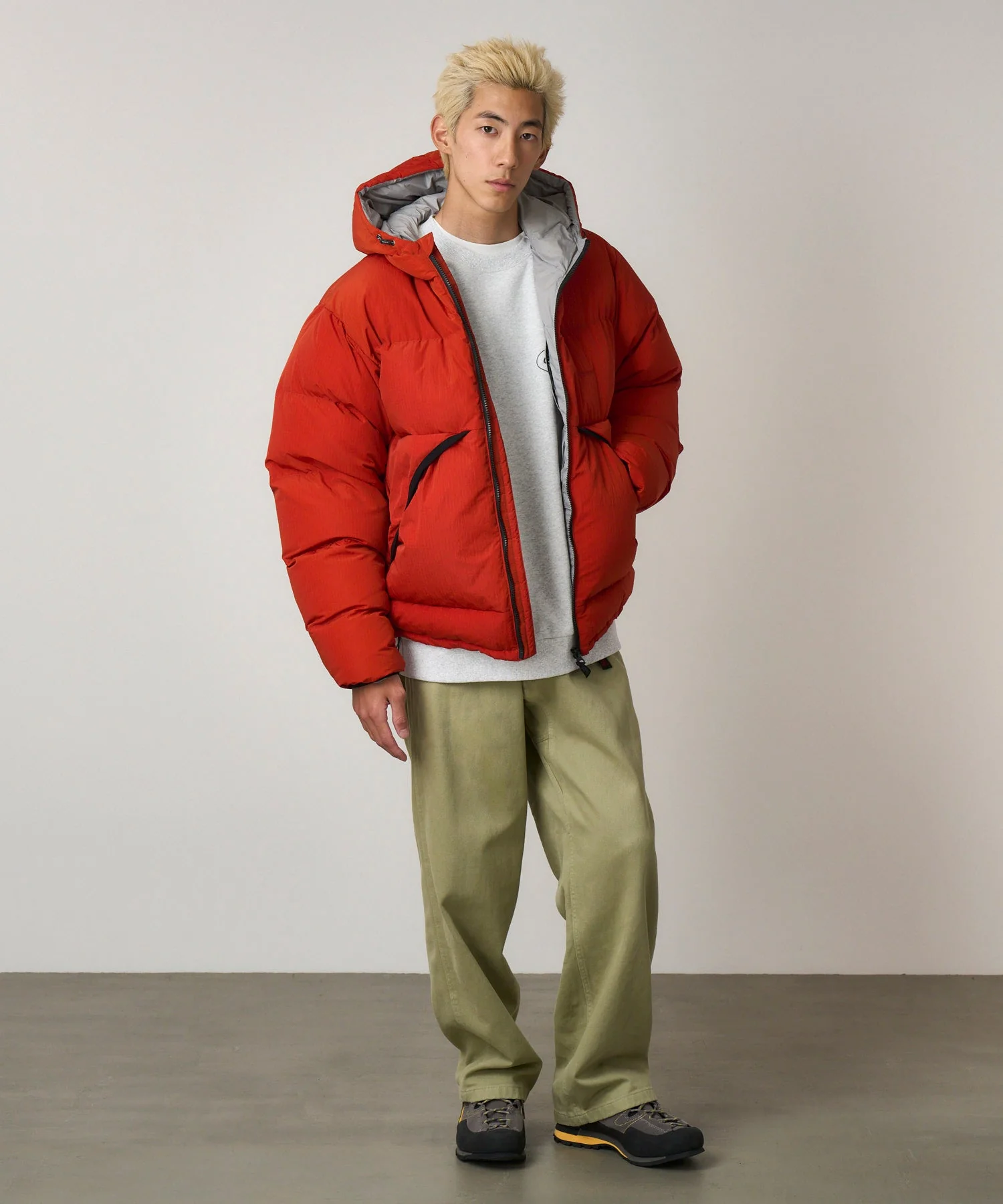 Gramicci Hooded Down Puffer Jacket (Burnt Red) - Image 3