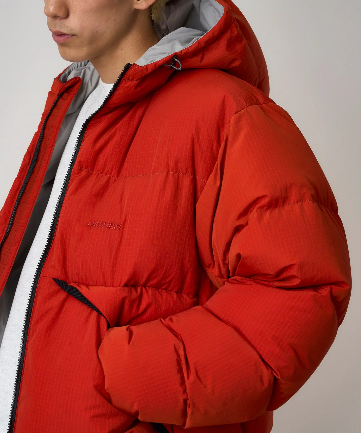 Gramicci Hooded Down Puffer Jacket (Burnt Red) - Image 6