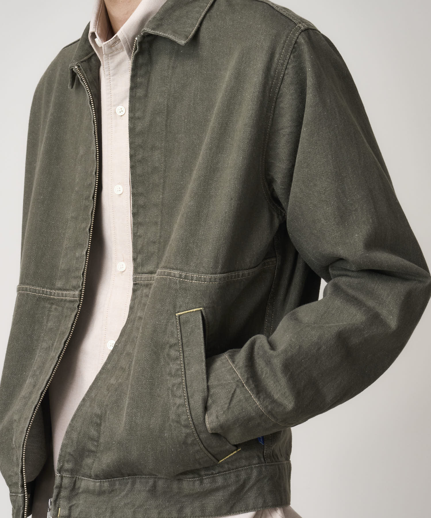 Gramicci Japanese Slub Denim Jacket (Dark Sage) - Image 5