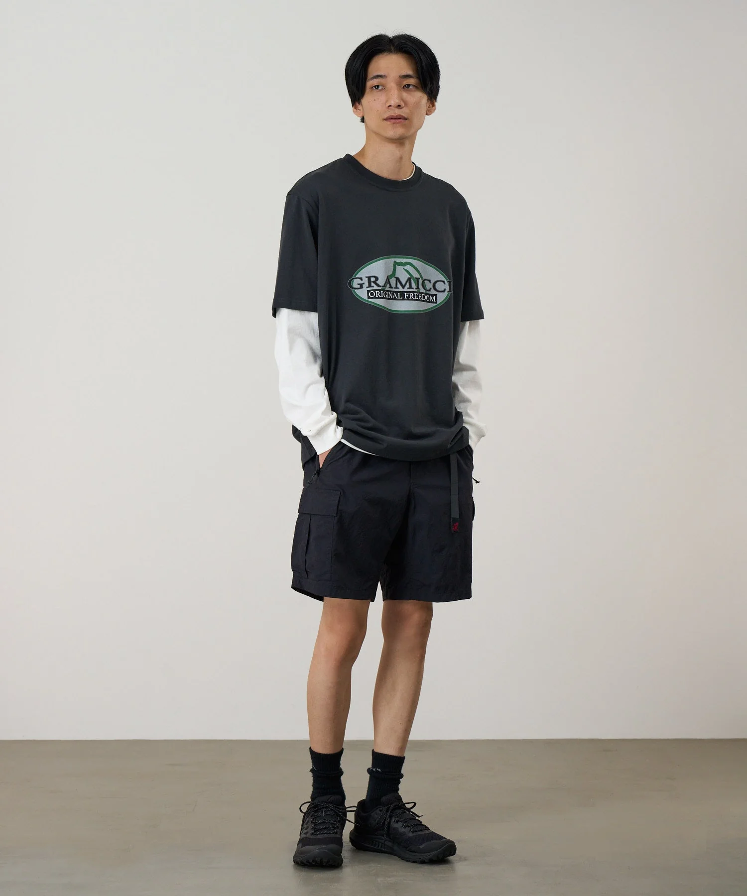 Gramicci Nylon Explorer Cargo Shorts (Black) - Image 2