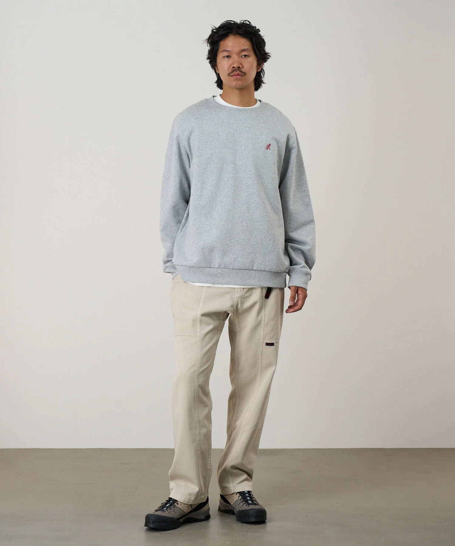 Gramicci One Point Crew Sweatshirt (Heather Grey) - Image 3