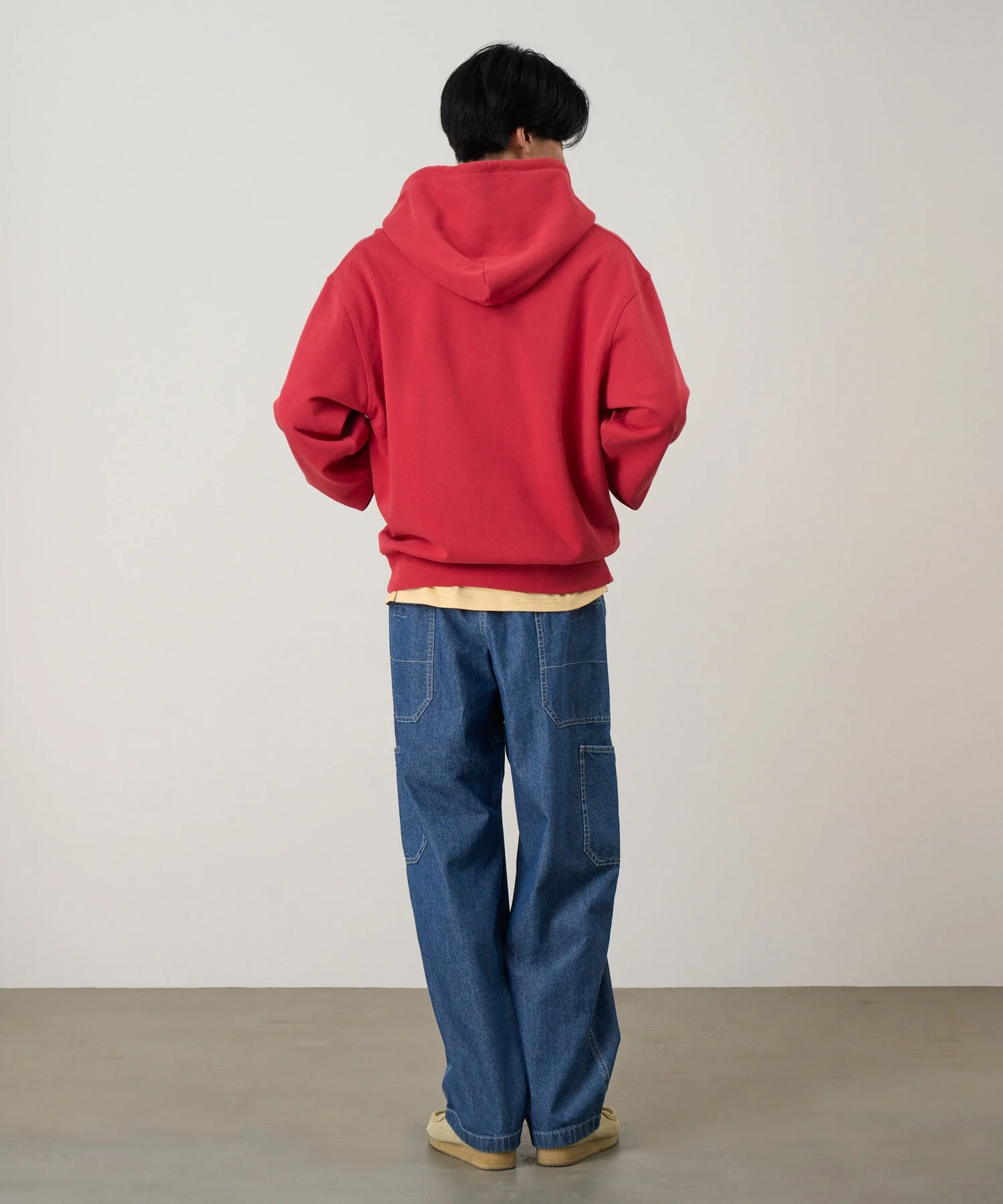 Gramicci One Point Zip Hooded Sweatshirt (Crimson Red) - Image 5