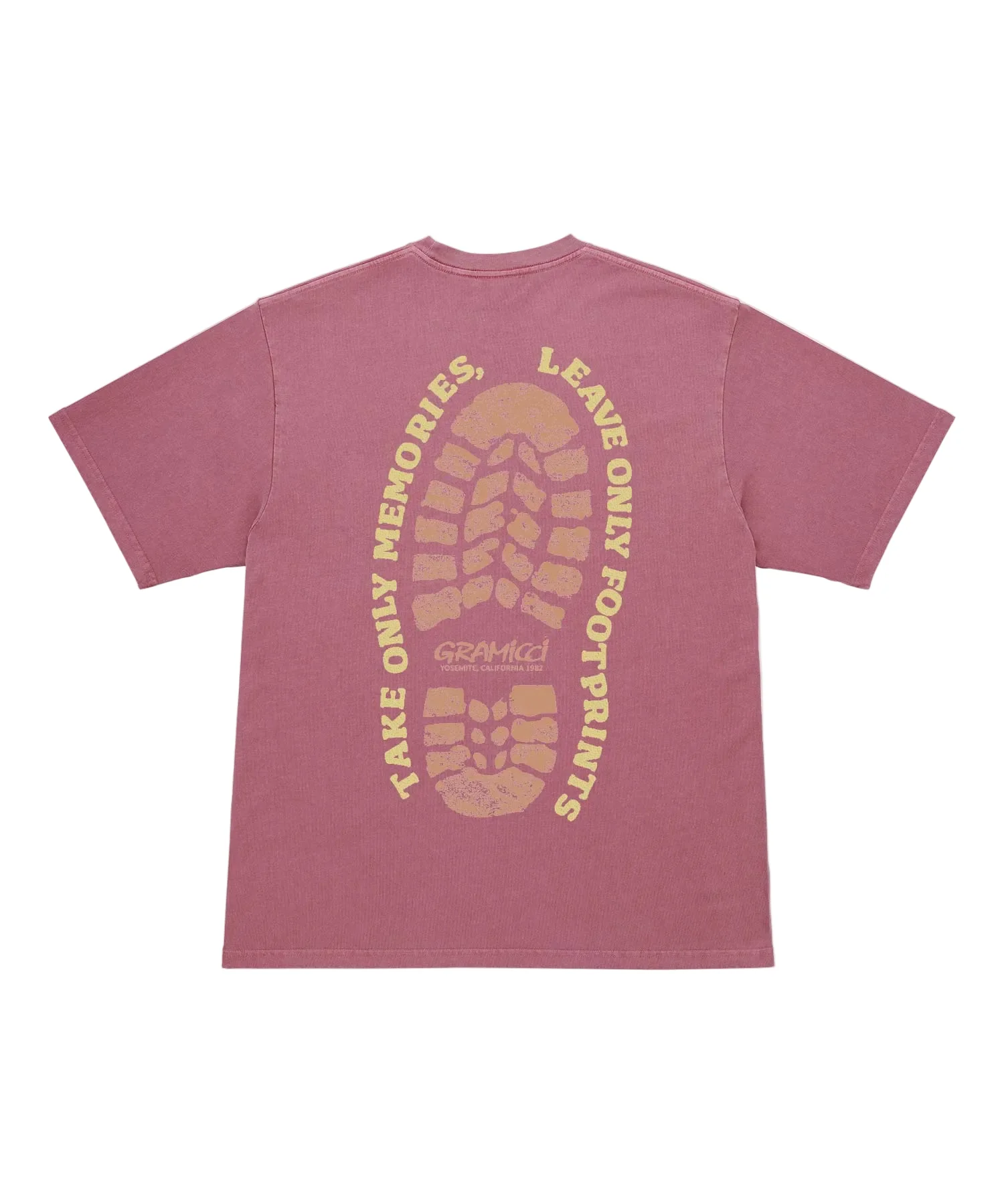 Gramicci Pigment Dyed Footprints Tee (Red Pigment)