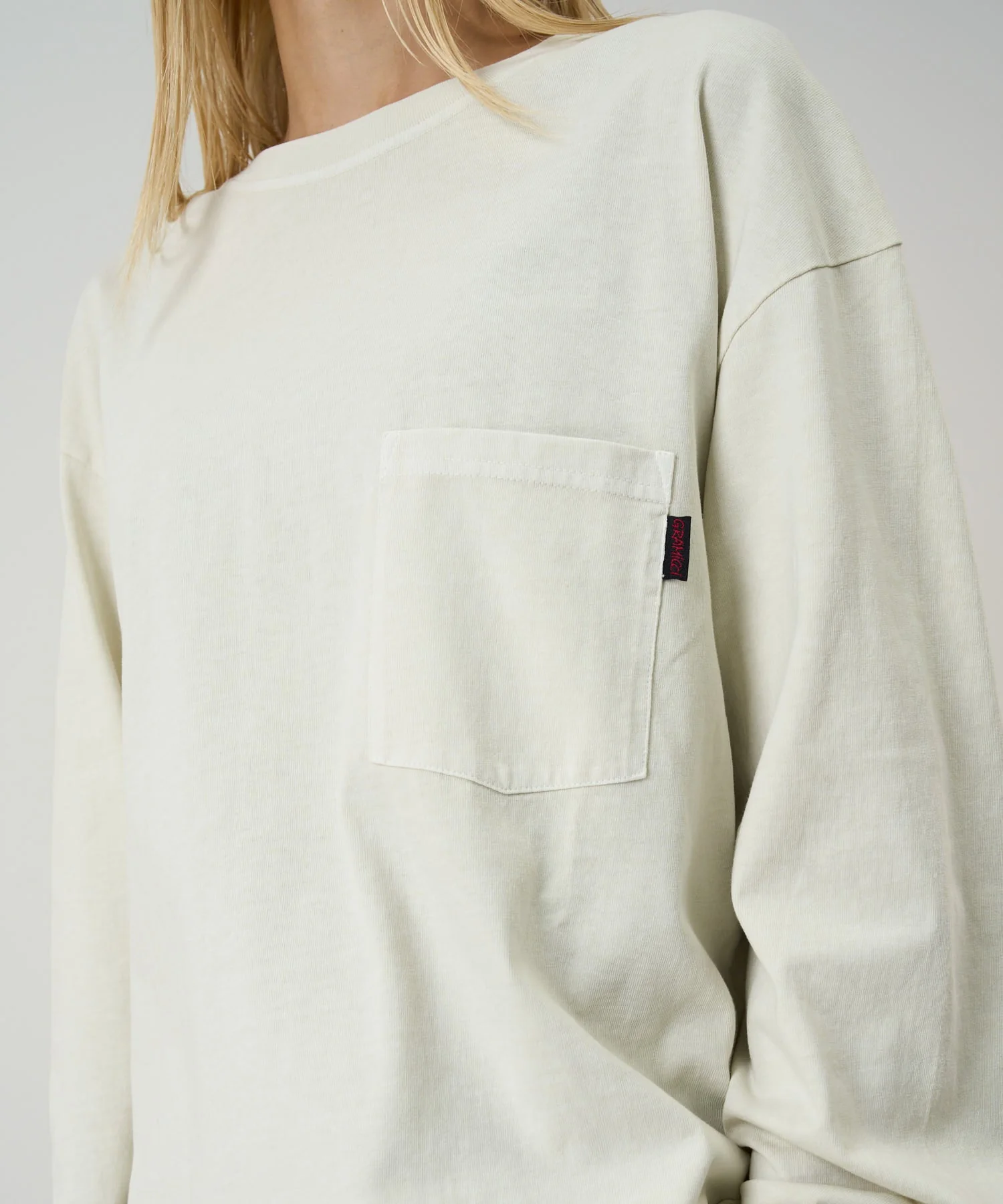 Gramicci Pigment Dyed Long Sleeve Pocket Tee (Natural Pigment) - Image 3
