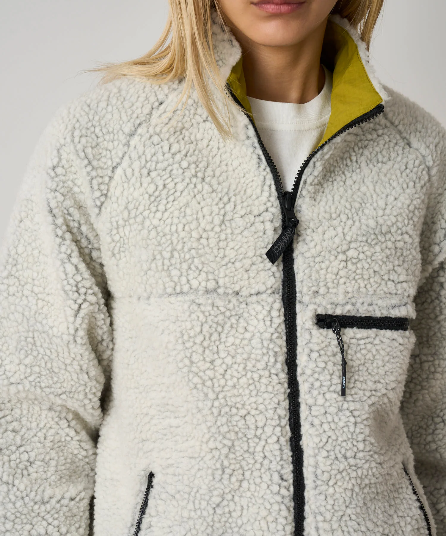 Gramicci Reversible Sherpa Jacket (Natural / Chartreuse) - Image 4