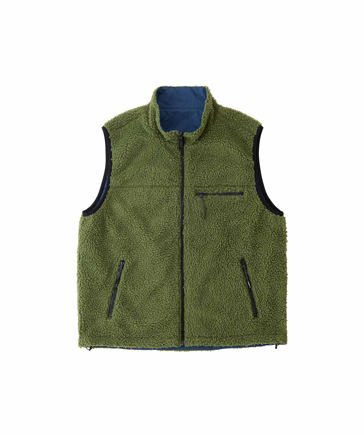 Gramicci Reversible Sherpa Vest (Olive / Dusty Navy)