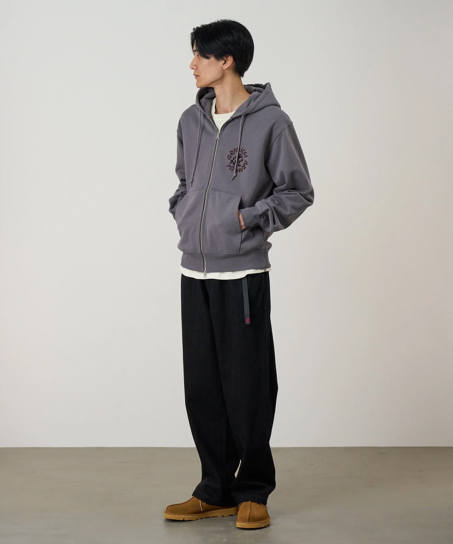 Gramicci Running Man Zip Hooded Sweatshirt (Charcoal) - Image 4