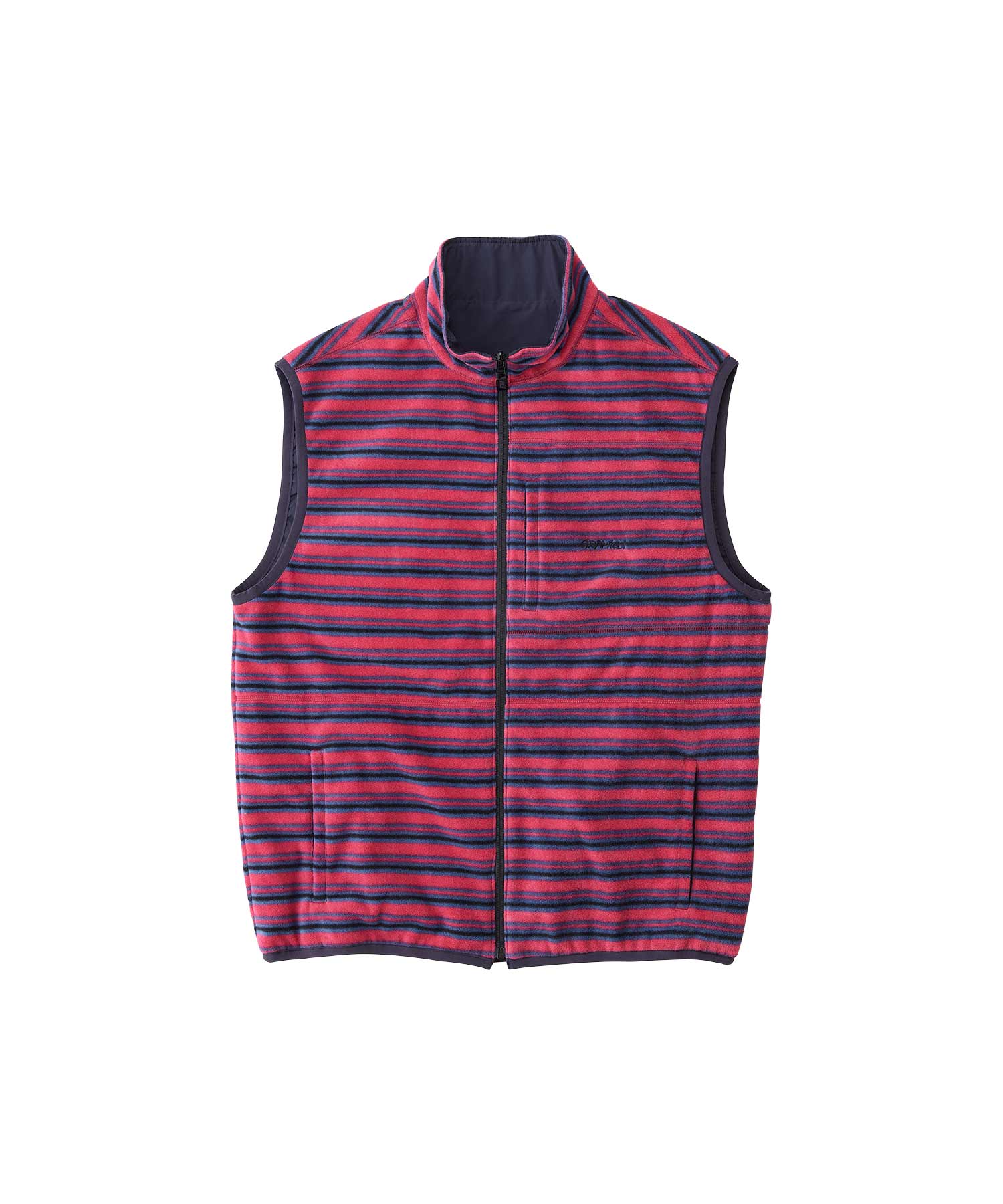 Gramicci Thermal Fleece Reversible Vest (Berry Stripe)