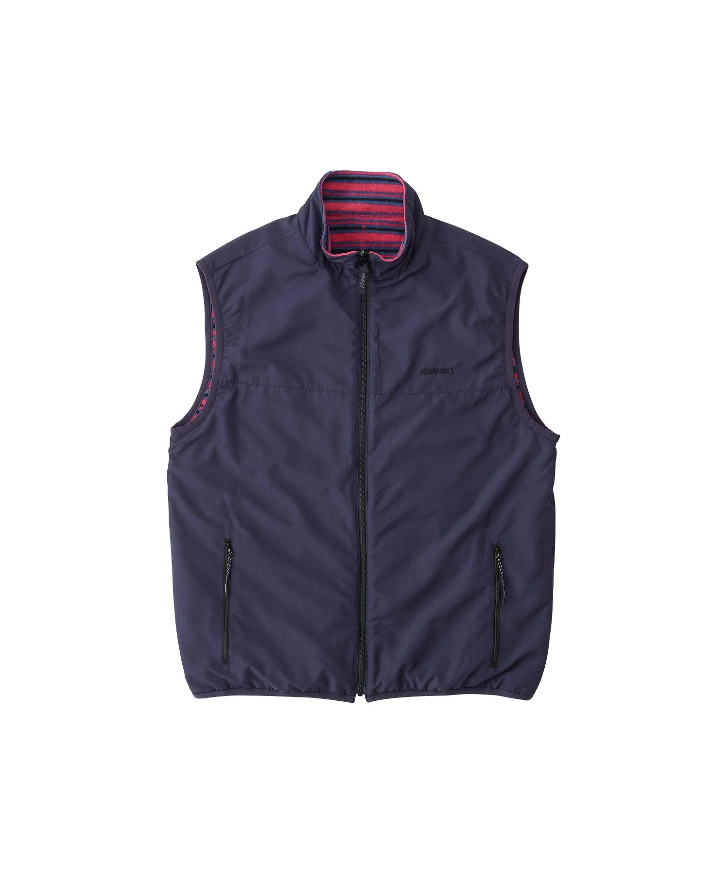 Gramicci Thermal Fleece Reversible Vest (Berry Stripe) - Image 3