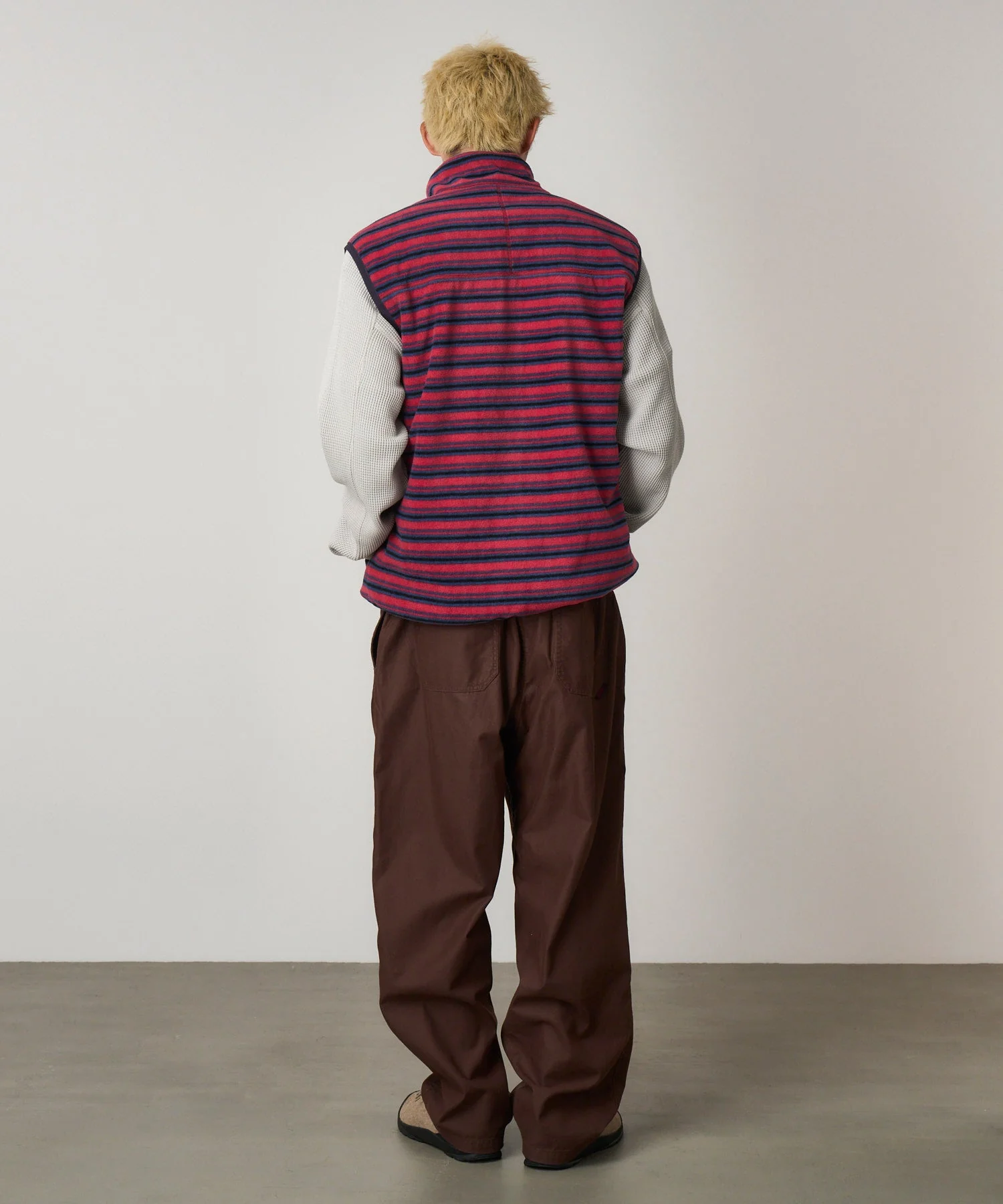 Gramicci Thermal Fleece Reversible Vest (Berry Stripe) - Image 6