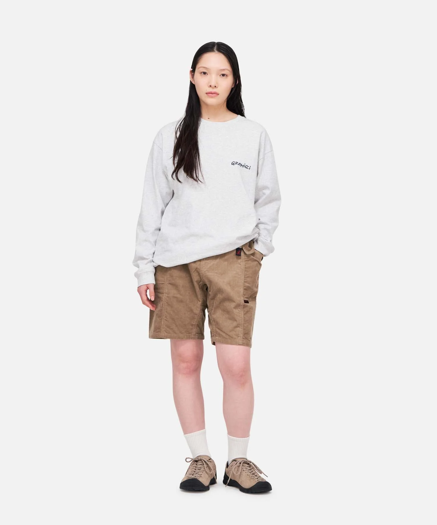 Gramicci Women's Corduroy Utility Shorts (Beige) - Image 2