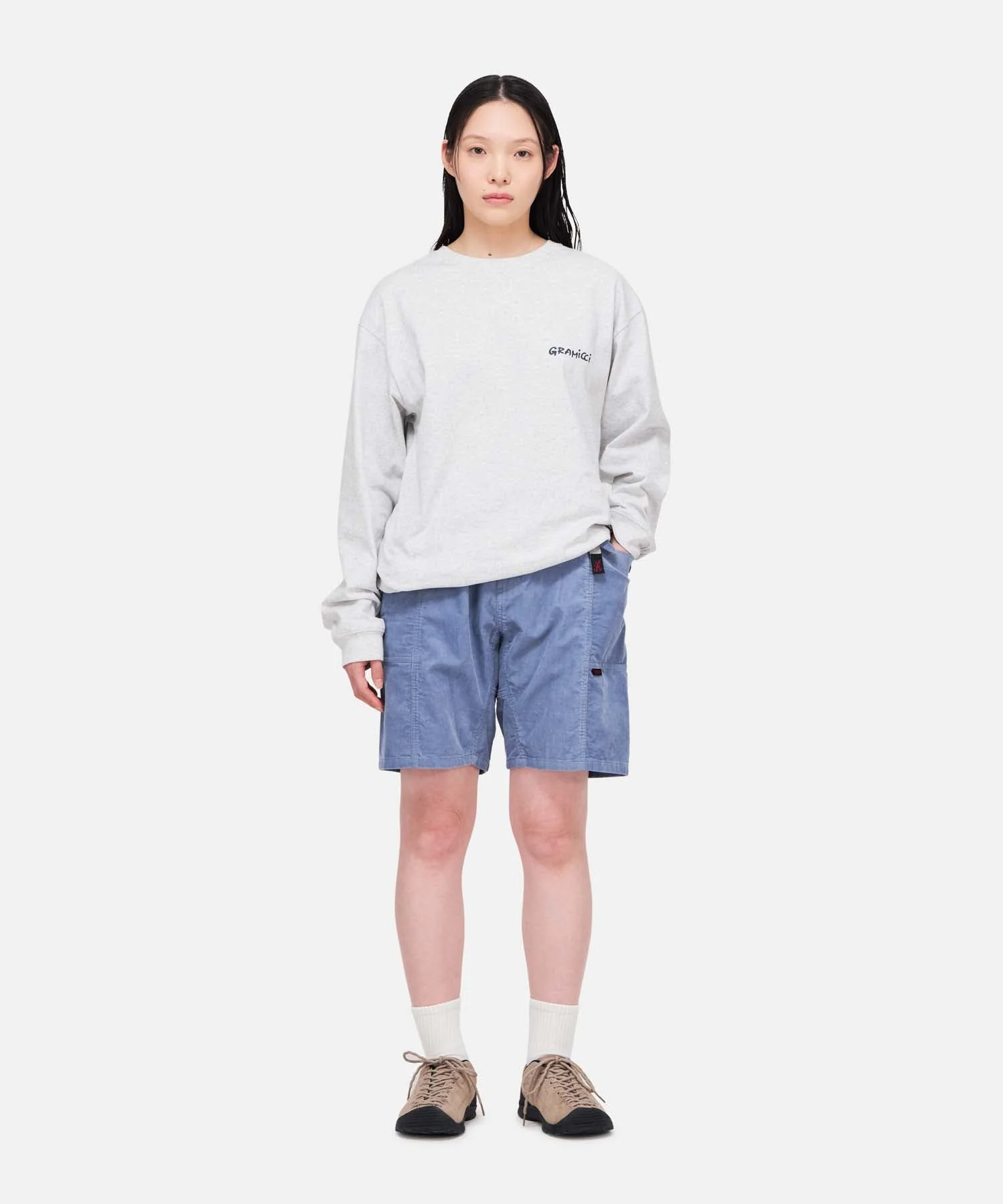 Gramicci Women's Corduroy Utility Shorts (Smoky Blue) - Image 3