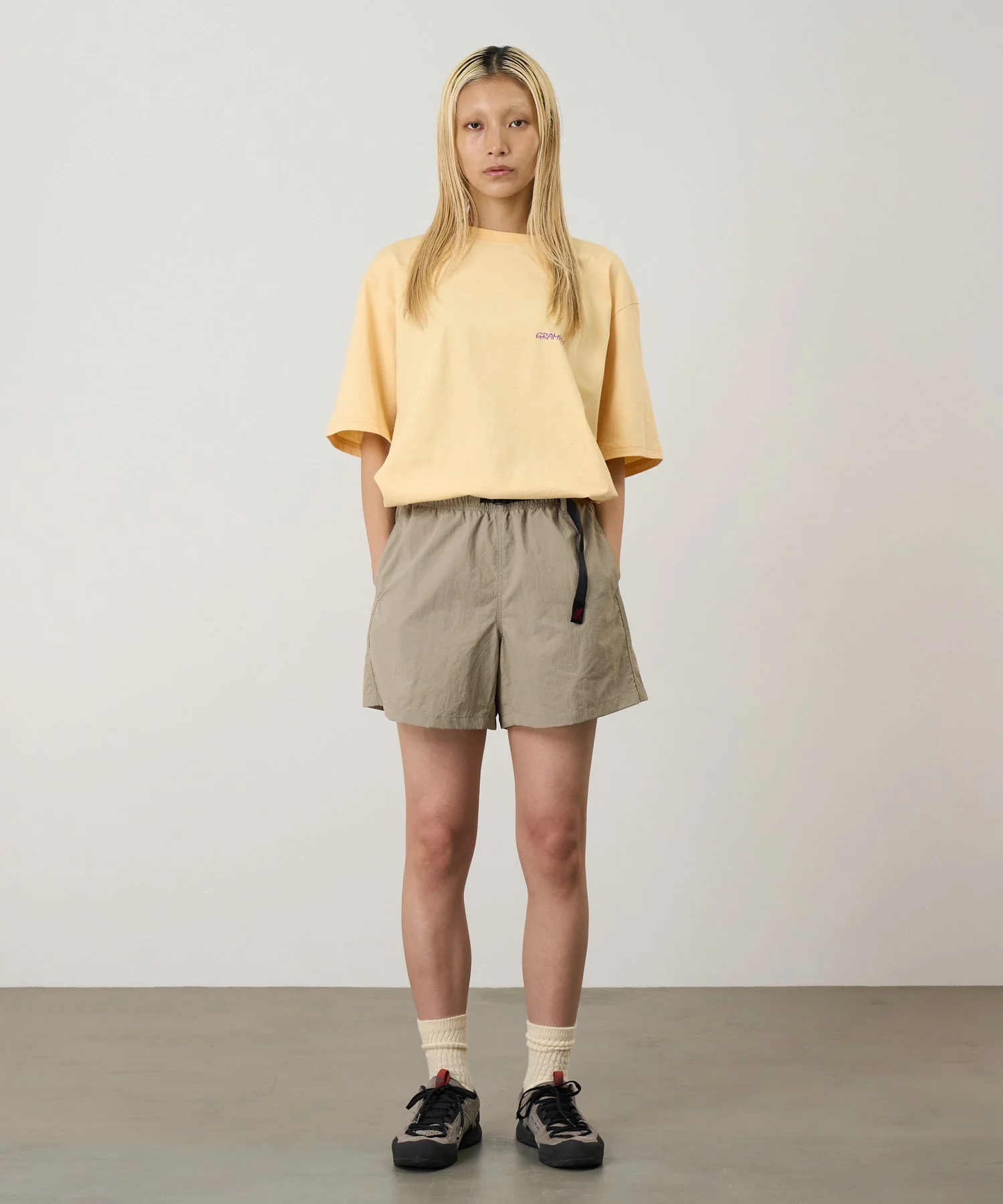 Gramicci Women's Nylon Active Shorts (Milk Tea) - Image 2
