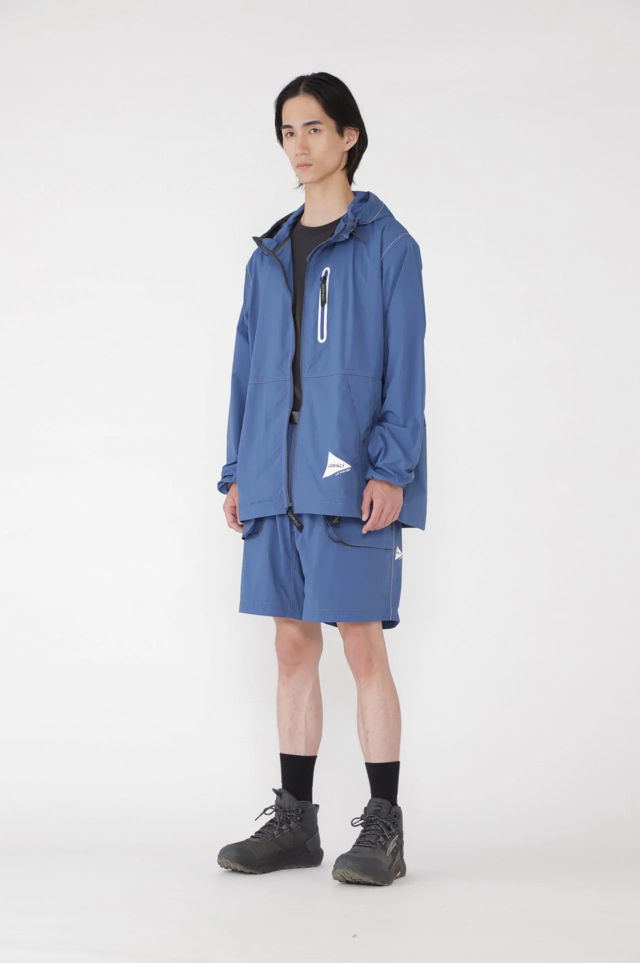 Gramicci x and wander Brushed Nylon Shorts (Blue) - Image 3