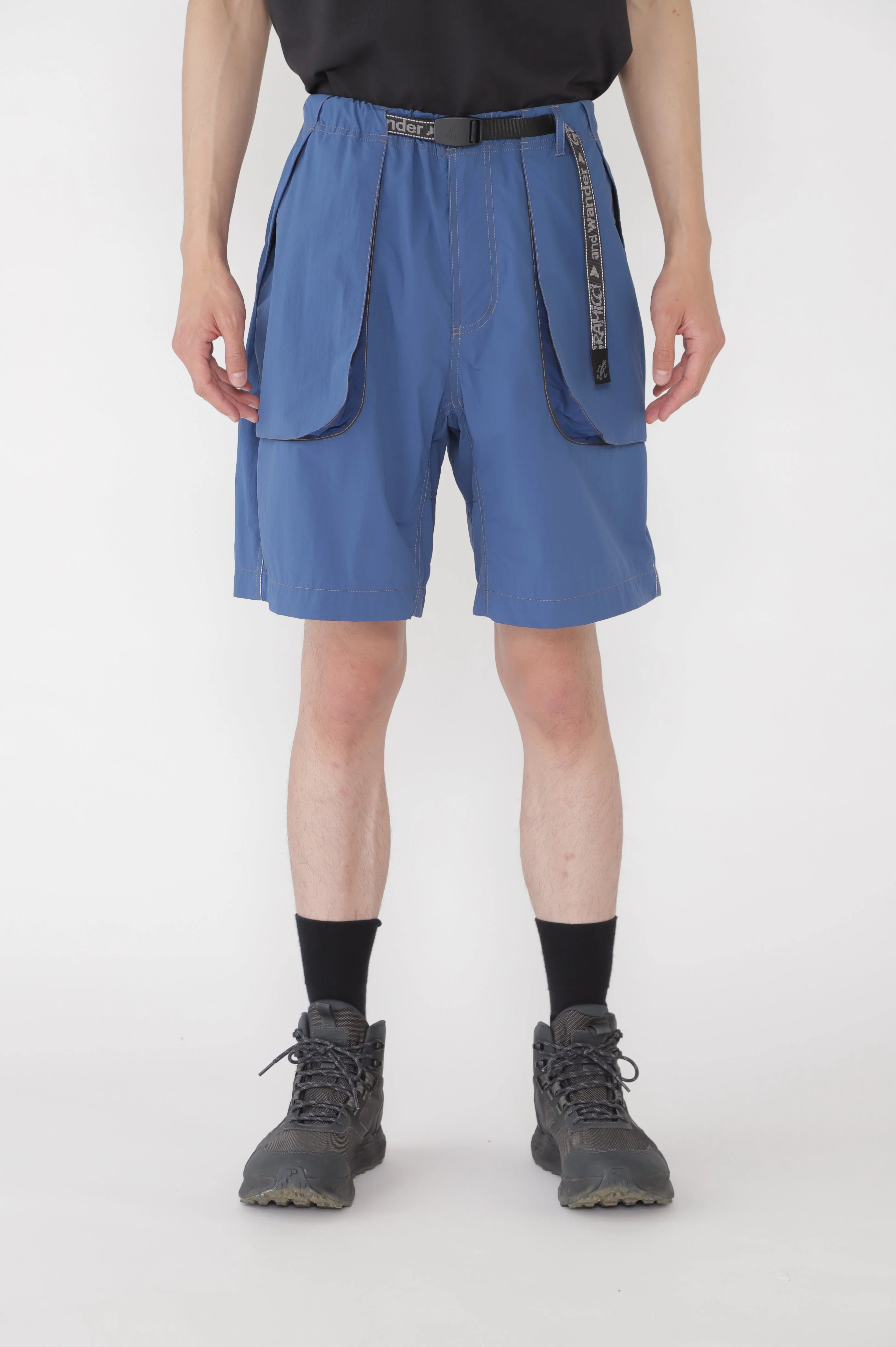 Gramicci x and wander Brushed Nylon Shorts (Blue) - Image 4