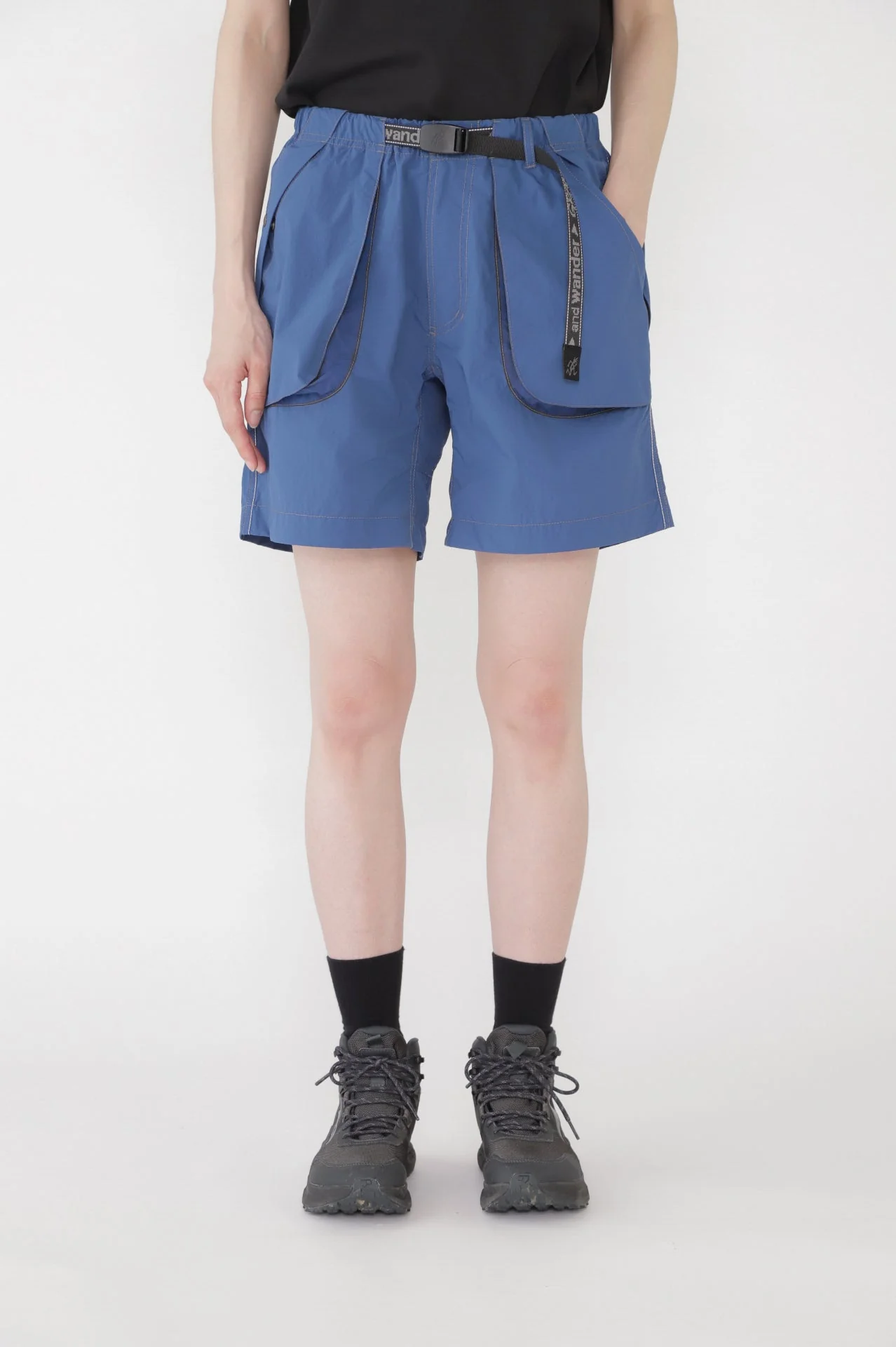 Gramicci x and wander Brushed Nylon Shorts (Blue) - Image 6