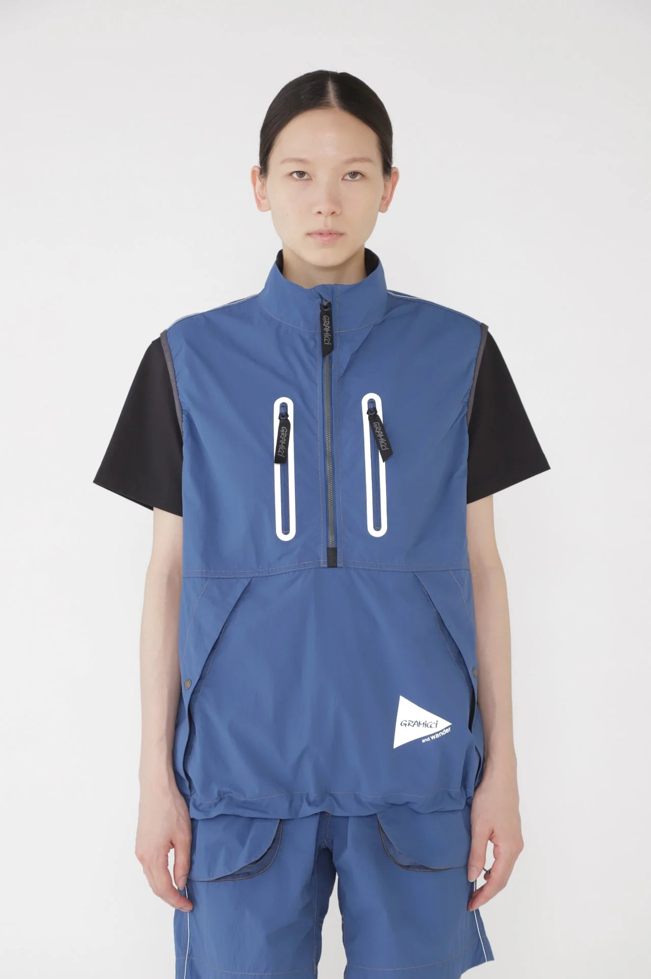Gramicci x and wander Brushed Nylon Vest (Blue) - Image 4
