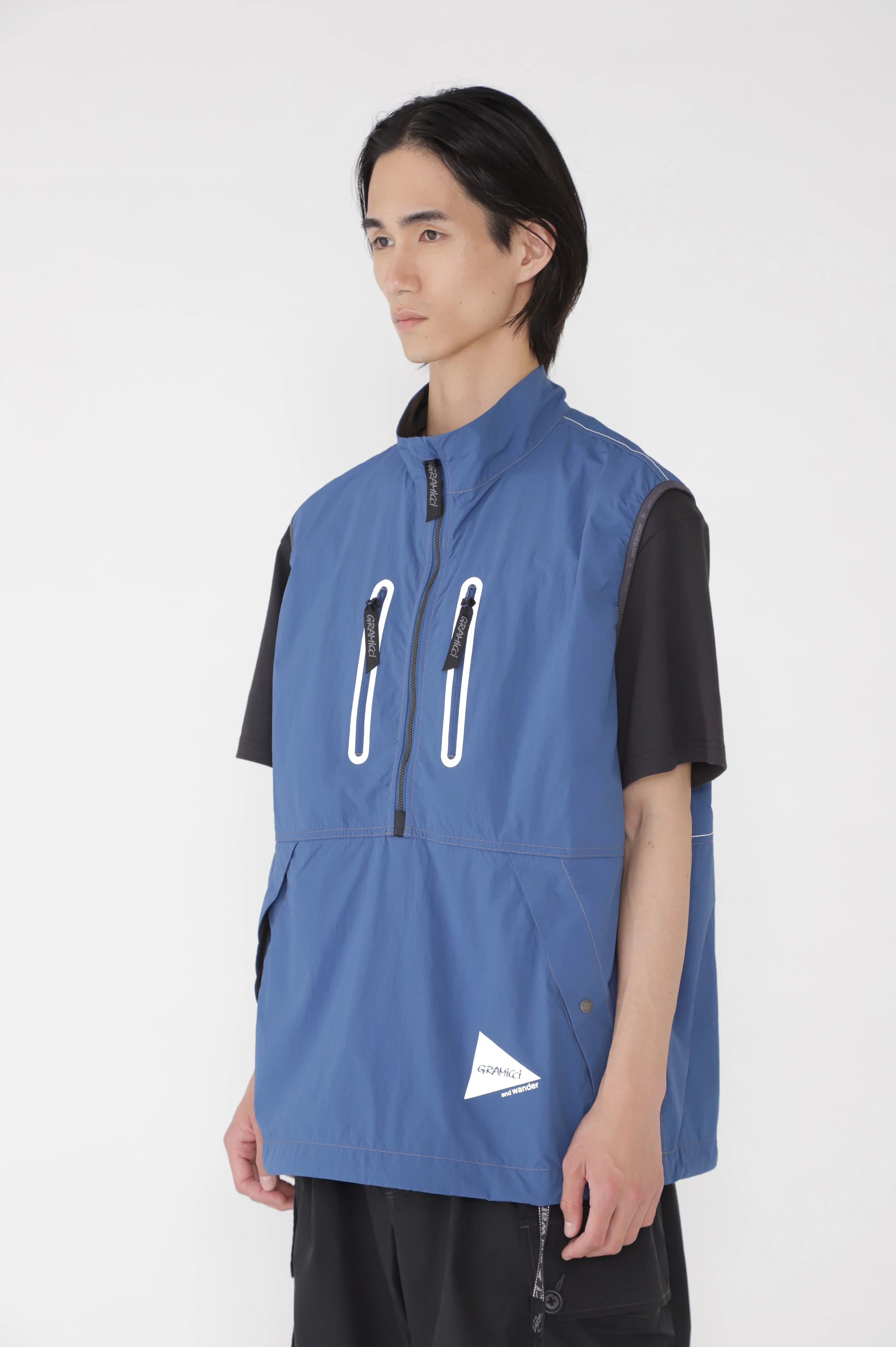 Gramicci x and wander Brushed Nylon Vest (Blue) - Image 5