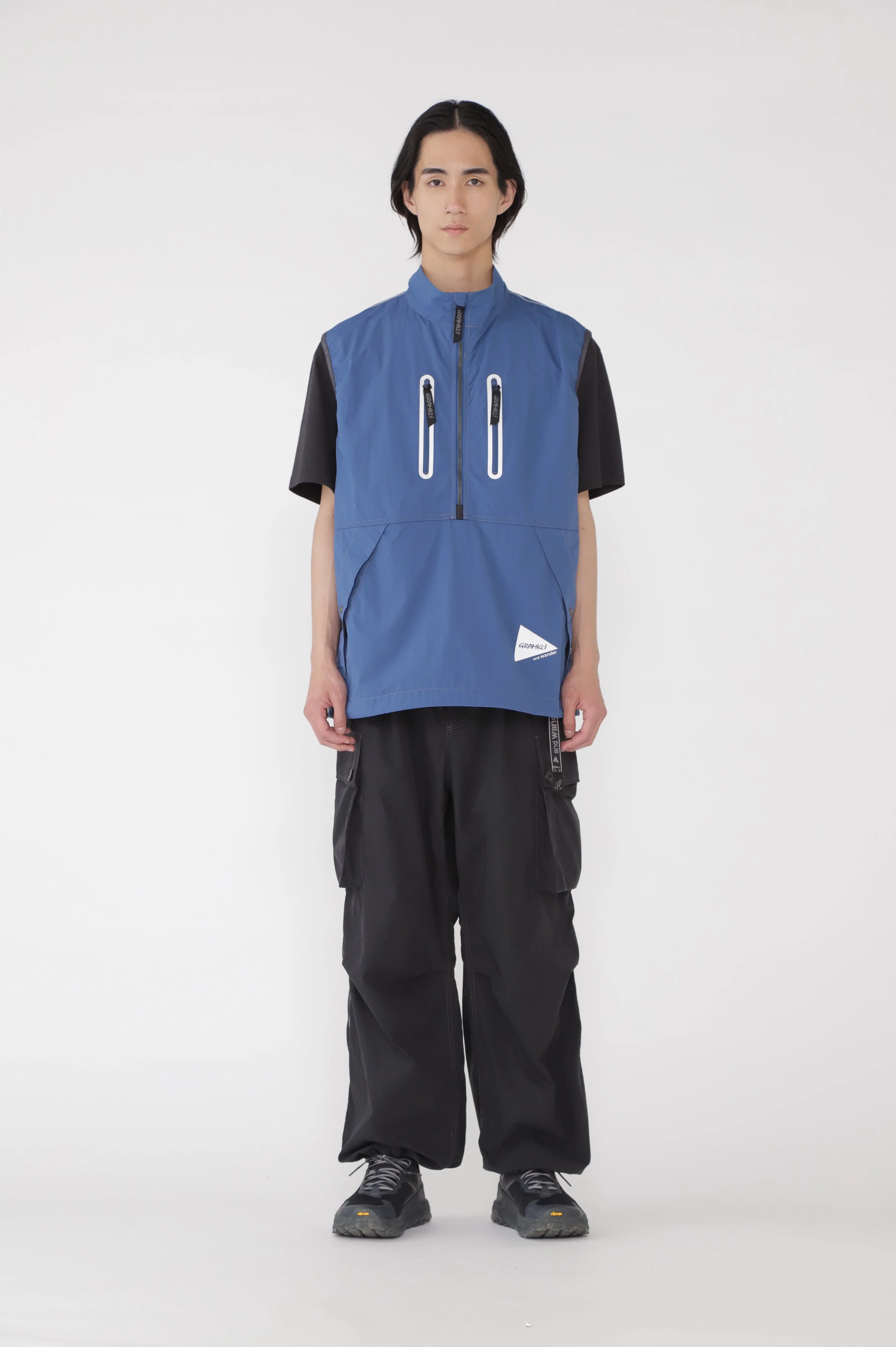 Gramicci x and wander Brushed Nylon Vest (Blue) - Image 6