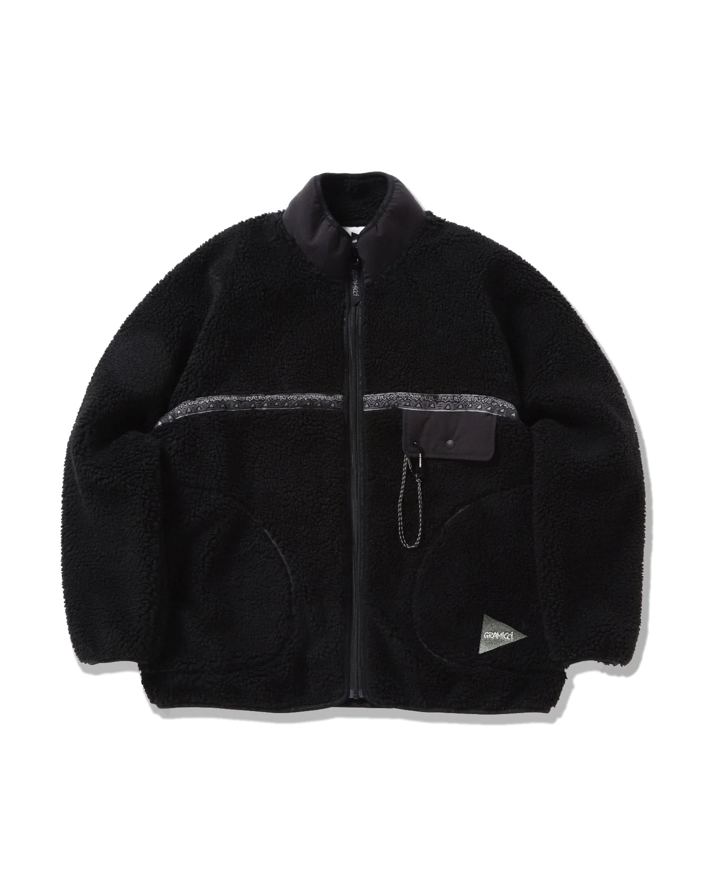 Gramicci x and wander JQ Tape Fleece Jacket (Black)