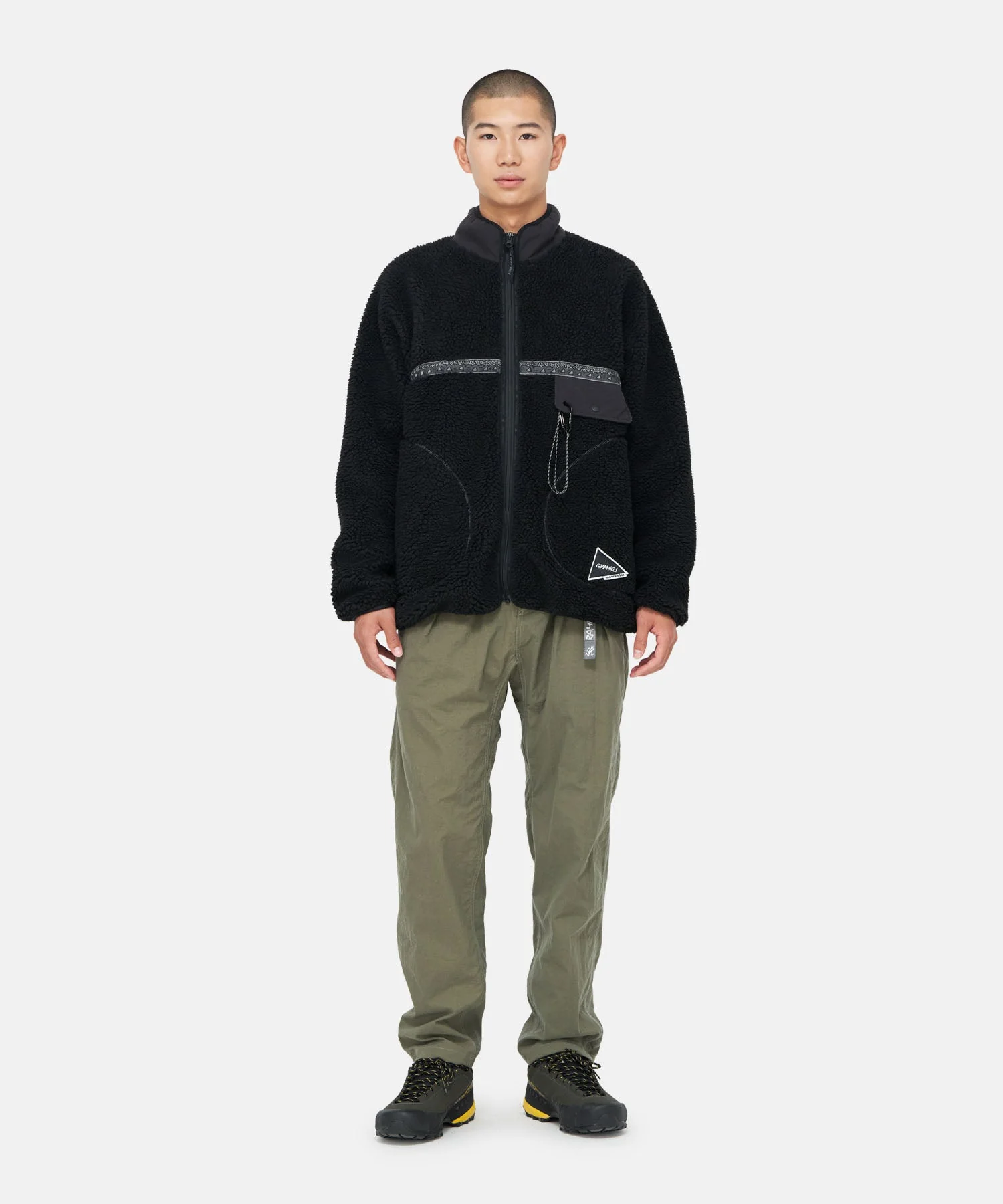 Gramicci x and wander JQ Tape Fleece Jacket (Black) - Image 3